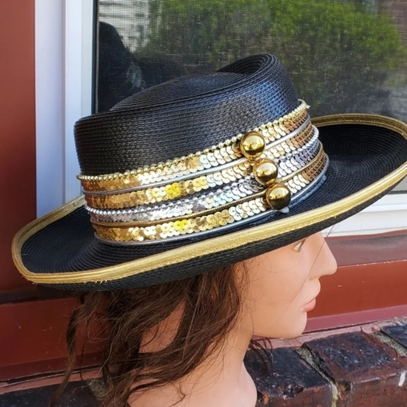 Vintage Faux‎ Cavalry Sequinedvery Glam  hat main image 10